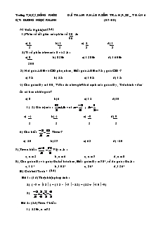 Đề thi Học kì II Toán 6 Trường THCS Đồng Khởi