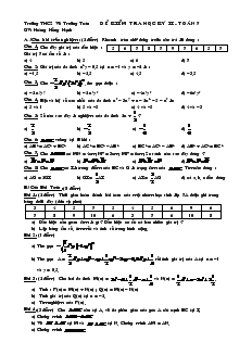 Đề thi Học kì II Toán 7 Trường THCS Võ Trường Toản