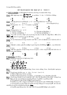 Đề thi Học kì II Toán Khối 9 Trường THCS Nguyễn Du