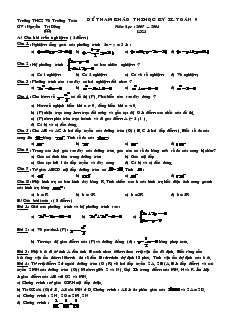 Đề thi Học kì II Toán Khối 9 Trường THCS Võ Trường Toản