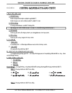 Giáo án chủ đề tự chọn toán 10 cơ bản Chứng minh bất đẳng thức