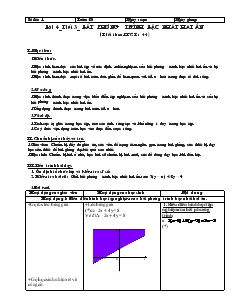 Giáo án Đại số 10 Bài 4 Tiết 3 Bất phương trình bậc nhất hai ẩn
