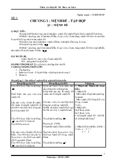 Giáo án Đại số 10 Ban cơ bản năm học 2010-2011