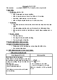 Giáo án Đại số 10 Chương V Đạo hàm