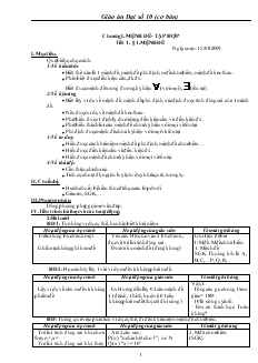 Giáo án Đại số 10 cơ bản năm học 2009- 2010