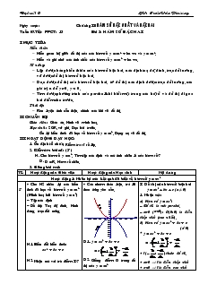 Giáo án Đại số 10 cơ bản Tiết 13 Hàm số bậc hai