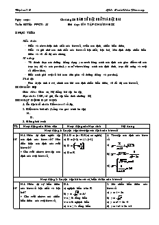 Giáo án Đại số 10 cơ bản Tiết 15 Ôn tập chương II