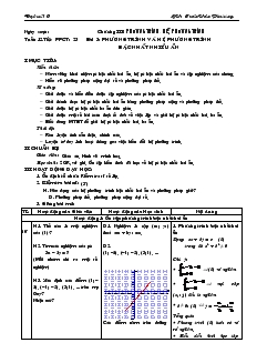 Giáo án Đại số 10 cơ bản Tiết 23 Phương trình và hệ phương trình bậc nhất nhiều ẩn