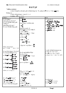 Giáo án Đại số 10 cơ bản Trường THPT Thiên Hộ Dương tiết 23, 24 Bài tập