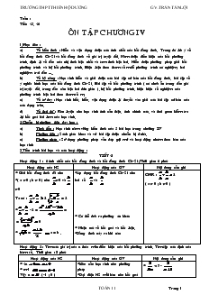 Giáo án Đại số 10 cơ bản Trường THPT Thiên Hộ Dương tiết 45, 46 Ôn tập chương IV