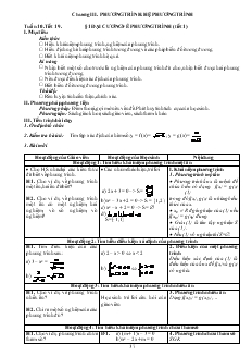 Giáo án Đại số 10 cơ bản từ tiết 19 đến tiết 27