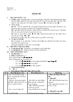 Giáo án Đại số 10 Mệnh đề