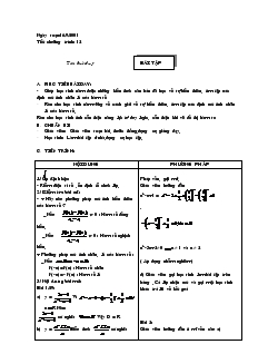 Giáo án Đại số 10 năm học 2001- 2002 Tiết 12 Bài tập