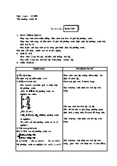 Giáo án Đại số 10 năm học 2001- 2002 Tiết 30 Bài tập