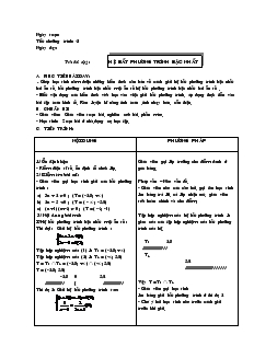 Giáo án Đại số 10 năm học 2001- 2002 Tiết 41 Hệ bất phương trình bậc nhất