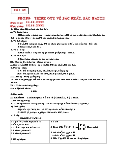 Giáo án Đại số 10 năm học 2006- 2007 Tiết 20 Phương trình quy về bậc nhất, bậc hai(tiết 2)