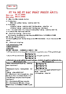 Giáo án Đại số 10 năm học 2006- 2007 Tiết 23 Phương trình và hệ phương trình bậc nhất nhiều ẩn(tiết 2)