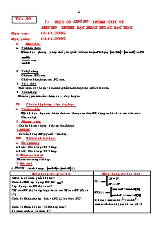 Giáo án Đại số 10 năm học 2006- 2007 Tiết 30 Một số phương trình quy về phương trình bậc nhất hoặc bậc hai