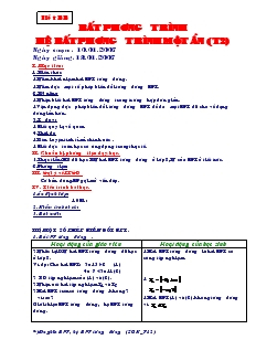 Giáo án Đại số 10 năm học 2006- 2007 Tiết 32 Bất phương trình hệ bất phương trình một ẩn (tiết 2)