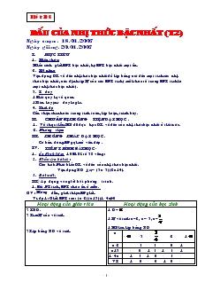 Giáo án Đại số 10 năm học 2006- 2007 Tiết 36 Dấu của nhị thức bậc nhất (tiết 2)