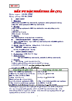 Giáo án Đại số 10 năm học 2006- 2007 Tiết 37 Bất phương trình bậc nhất hai ẩn (tiết 1)