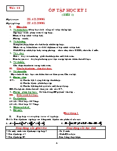 Giáo án Đại số 10 năm học 2006- 2007 Tiết 41 Ôn tập học kỳ I ( tiết 1)