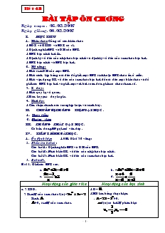 Giáo án Đại số 10 năm học 2006- 2007 Tiết 43 Bài tập ôn chương