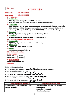 Giáo án Đại số 10 năm học 2006- 2007 Tiết 46 Luyện tập