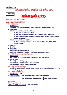 Giáo án Đại số 10 năm học 2006- 2007 Tiết 9 Hàm số (tiết 1)