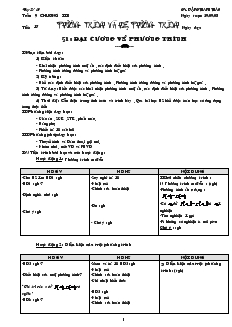 Giáo án Đại số 10 năm học 2008- 2009  Bài 1 Đại cương về phương trình