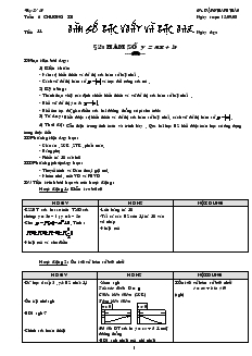 Giáo án Đại số 10 năm học 2008- 2009  Bài 2 Hàm số y = ax + b