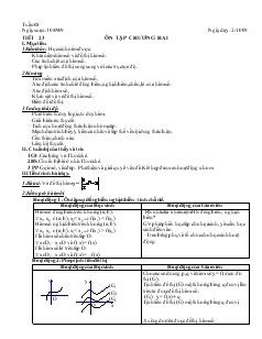 Giáo án Đại số 10 năm học 2009- 2010  Tiết 23 Ôn tập chương hai