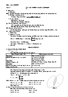 Giáo án Đại số 10 năm học 2009- 2010 Tiết 5 Các phép toán tập hợp
