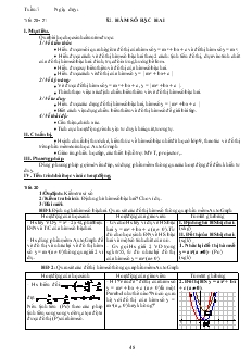 Giáo án Đại số 10 nâng cao năm học 2010- 2011 Tiết 20- 21 Hàm số bậc hai