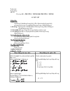 Giáo án Đại số 10 nâng cao Tiết 20 Luyện tập