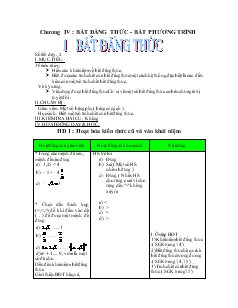 Giáo án Đại số 10 nâng cao Tiết 29 Bất đẳng thức