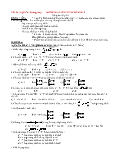 Giáo án Đại số 10 nâng cao - Tiết 34 - Kiểm tra viết giữa chương 3