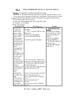 Giáo án Đại số 10 nâng cao - Tiết 4 - Áp dụng mệnh đề vào suy luận toán học (tiếp)