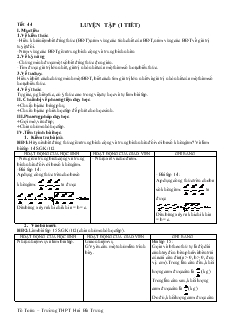 Giáo án Đại số 10 nâng cao - Tiết 44 - Luyện tập (1 tiết)