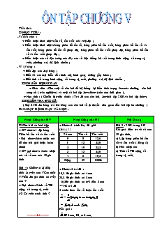 Giáo án Đại số 10 nâng cao Tiết 52 Ôn tập chương V