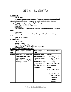 Giáo án Đại số 10 nâng cao - Tiết 6 - Luyện Tập