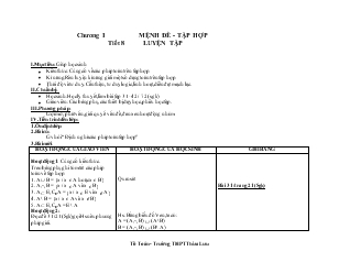 Giáo án Đại số 10 nâng cao - Tiết 8 - Luyện Tập
