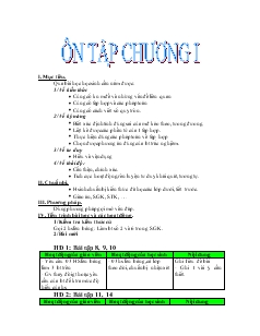 Giáo án Đại số 10 nâng cao Tiết 9 Ôn tập chương I