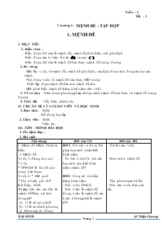 Giáo án Đại số 10 theo chuẩn