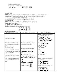 Giáo án Đại số 10 - Tiết 21-22  Luyện tập