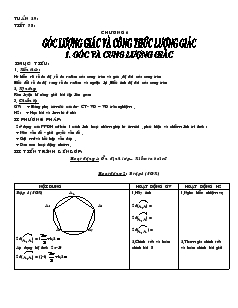 Giáo án Đại số 10 Tiết 78 Góc và cung lượng giác