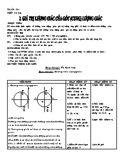Giáo án Đại số 10 Tiết 79, 80 Giá trị lượng giác của góc (cung) lượng giác