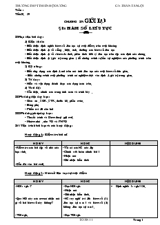 Giáo án Đại số 10 Trường THPT Thiên Hộ Dương tiết 58, 59 Hàm số liên tục