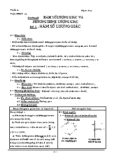 Giáo án Đại số 11 cơ bản Chương I Hàm số lượng giác và phương trình lượng giác