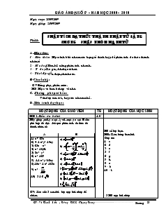 Giáo án Đại số 8 năm học 2009 – 2010